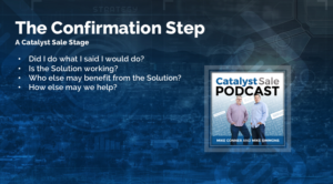 Confirmation Step - Catalyst Sale Process
