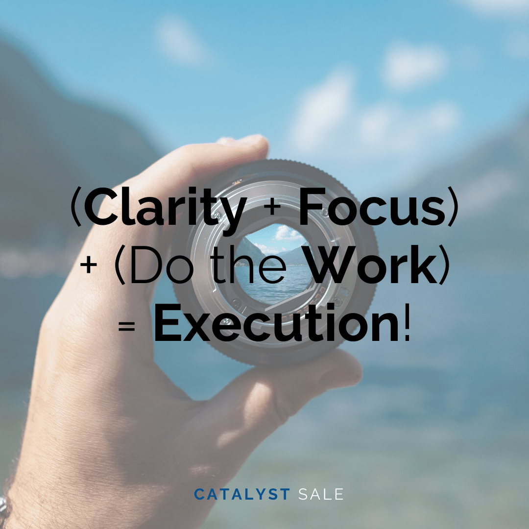 graphic that says clarity plus focus plus do the work equals execution