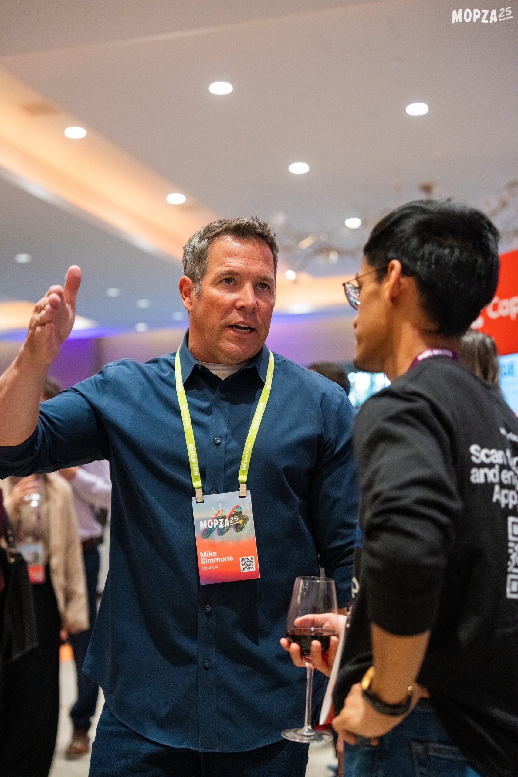 Mike Simmons engaging with audience