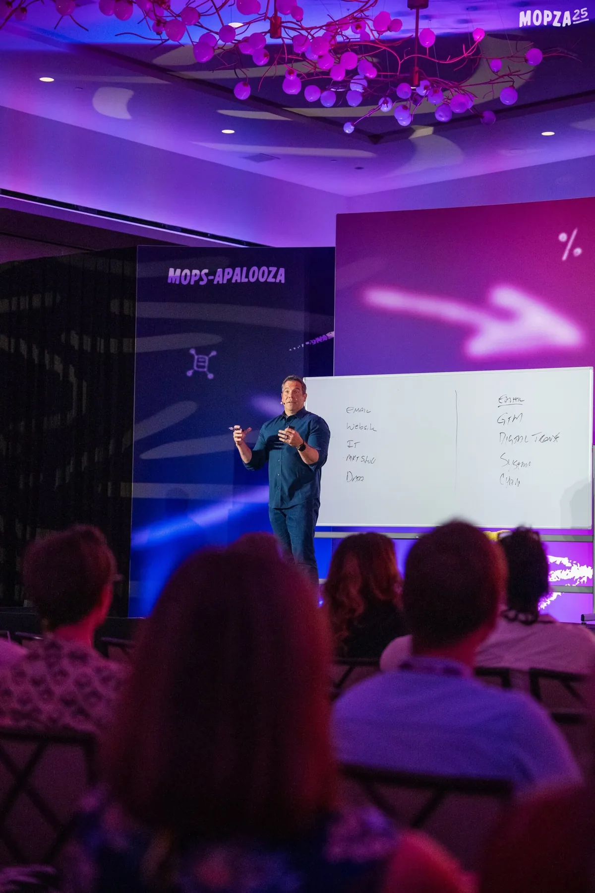 Mike Simmons speaking on stage